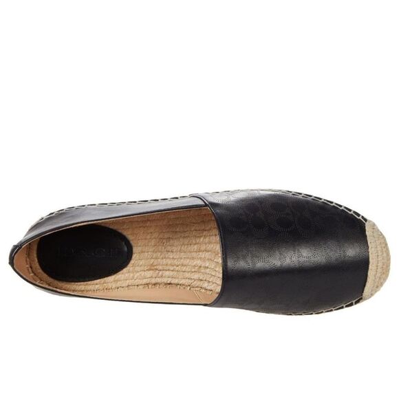 Coach Women’s Carley Perforated Logo Espadrille Flats size 9 - Picture 3 of 16
